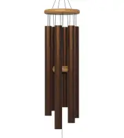 Large Wind Chimes – 35” Brown Modern Wind Chimes for Deep, Soothing Tones – O...