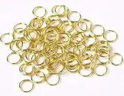 LASSUM 200PCS 10mm Double Loops Round Split Jump Rings Wire Connector for Jewelry Making,Gold