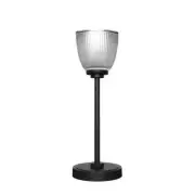 Lighting Theory Table Lamp 16.25" w/ Glass Shade Bedside Steel Round Matte Black
