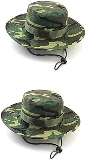 [BESPORTBLE] Pcs Unisex Washed Cotton Polyester Boonie Hat Hiking Fishing Bush Hunting Aviation Adjustable Chin Strap Ventilation Holes Multiple Colors
