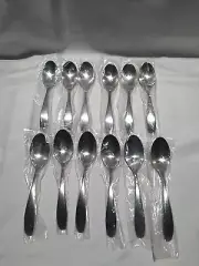12 Oneida Stafford Satin stainless steel flatware soup spoons New In Slip Covers