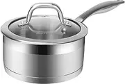 Duxtop Professional Stainless Steel Sauce Pan with Lid, Kitchen Cookware, Induction Pot with Impact-Bonded Base Technology, 2.5 Quart