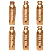 Copper Water Bottle Silver Touch For Ayurveda Health Benefits -1000ml Set of 6