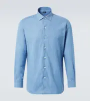 [Zegna] Zegna Cotton and linen denim shirt UK 16 blue