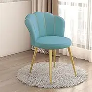 BAOTEDSL Vanity Chair for Makeup Room - Makeup Chairs Stool with Backrest Vanity Stool Makeup Vanity Chair for Bedroom - for Bedroom Living Room,Blue,Gold Legs