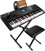JIKADA 61 Key Portable Electronic Keyboard Piano W/Lighted Full Size Keys,Lcd...