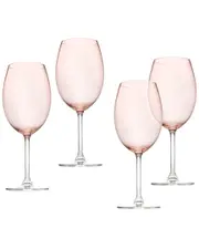 Godinger Set of 4 Meridian Blush Wine Glasses