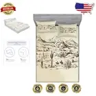 Elegant Western-Themed Microfiber Bedding Set with Deep Pocket Fitted Sheet