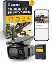 [Vosker] VKX Solar Powered 4G-LTE Outdoor Mobile Security Camera - No WiFi Needed, Motion Activated, Night Vision, SIM Card Included, On-Demand Mode - 15s Video Clips, IP65 Weatherproof