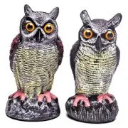 2 Packs Fake Plastic Owl Statue, Multicolor Garden Owl Statue, Small