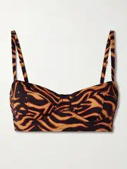 [Ulla Johnson] Ulla Johnson - Zahara Tiger-print Underwired Bikini Top - Multi - small small Multi