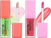 MKNZOME 2Pcs Colour Changing Liquid Blush - Clear to Pink Cheek Tint, Blushers for Cheeks Makeup, Moisturizing Cream Blush Oil, Long-Lasting Waterproof Formula, Smudge-Proof Makeup for Radiant Cheeks