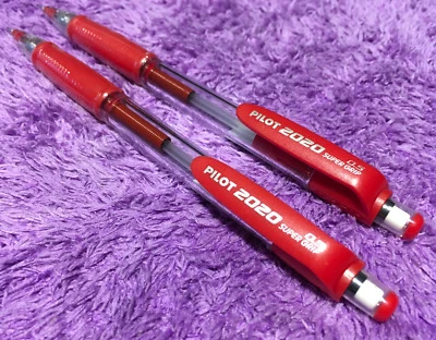 2x RED Pilot Shaker Mechanical Pencils 2020 0.5 Eraser Gift Super Grip Soft Gift