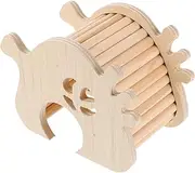 Generic Hamster Wooden Hideout with Climbing Ladder Wear Resistant Rat House for Hamsters Guinea Pigs and Animals Adorable Multi Purpose Wooden Cage Accessory