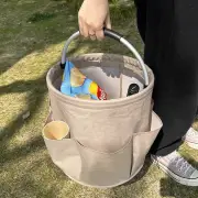 Portable Oxford Cloth Storage Basket Picnic Basket Storage Bag Picnic Bag Wash Storage Swimming Tool Chair Handheld Fold
