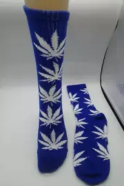 Blue Socks unisex multicolor white leaf