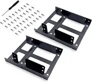 JZK 2.5" HDD SSD to 3.5" Mounting Bracket 2 x Dual Layer Internal Hard Drive Mounting Frame Kit Iron Metal Hard Drive Adapter Detachable Frame Bracket for 2.5 inch