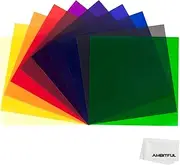 AMBITFUL 12"x 12" 30x30cm 11pcs Color Correction Gels Set Color Gel Filter Film for Video LED Light Studio Flash Strobe