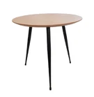High Quality Solid Wood Side Table Coffee Table Lamp Table Black Metal Legs