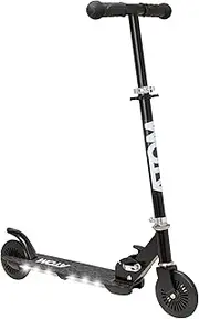 Atom Night Flash Children's Scooter Black with Luminous Deck Adjustable Handlebar Foldable Kick Scooter for Boys and Girls Sturdy Scooter for Children from 5-12 Years