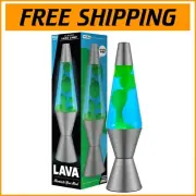 Original 14.5in Lava Lamp - Mesmerizing Green Wax & Blue Liquid - Indoor Decor
