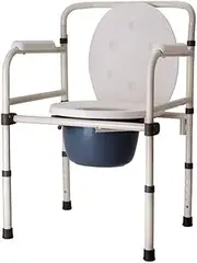 Foldable Commode/Shower Chair Foldable Bedside Commodes Chair,Stainless Steel Non-Slip Bathroom Shower Chair,Portable Camping Toilet Chair,Height Adjustable Toilet Alternative Chair (Color : C)