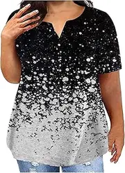 [Generic] Button Down Shirt Women Printed Short Sleeve Pocket Loose T Shirt Basics Long Sleeve Shirt Women