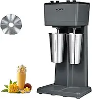 VEVOR Milkshake Maker, 220V 500W Electric Machine, Double Head Drink Mixer Blender, 3-Speed Mixer With 2 Stainless Steel Cups for Commercial and Home Use