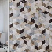 Matt Bad Window Film, Self-Adhesive Foil Opaque Face Protection Static Film Sunscreen Glass Film for Home, Shop, Office, Etc,Lingge,70x200cm/4218 (Color : Lingge, Size : 70x500cm)
