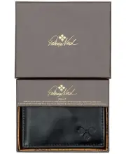 Patricia Nash Clara Leather Wallet in Gift Box Black Silver