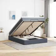 vidaXL Ottoman Bed with Mattress Dark Grey Queen Velvet