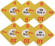 6pcs Registration Card Playing Cards Reporter Remain Reporting Game Report Accessory Quantity Reminder Poker Count Supply Tool Remind PVC Yellow