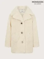 Monsoon Cream Heart Pocket Borg Coat (AK3236) | $104 - $127