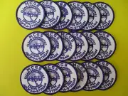 18 NEW Girl Scout FUN PATCHES Adopt-a-Stream Purple & White 2 3/4"