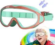 Pool Goggles,Diving Glasses with Ear Plugs - Anti-Fog Leakproof Swimming Glasses, Wide View Eyewear For Water Sports