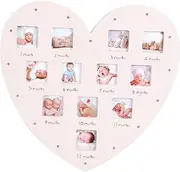 CATIEBYE Baby Picture 12 Month Growth Record Photo Frame Heart Shape Photo Display
