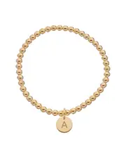 18K Italian Gold over Silver Initial Charm Bracelet