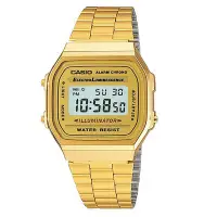 在飛比找Yahoo!奇摩拍賣優惠-電子鋼帶錶【名人鐘錶】～CASIO→電子鋼帶錶 A168WG