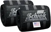 Schiek Sports Black Out Heavyweight Cotton Elastic Wrist Wraps - Black/Silver