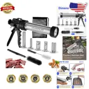 Durable Jerky Gun with 5 Stainless Steel Nozzles - Easy to Clean and Transport