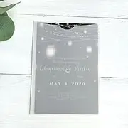 MillaSaw Celemony 20 Sets Wedding Invitation Card Heavy Duty with Envelope (Clear)