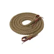 10' foot x 5/8" Brown SILVERTIP HOLLOW BRAID TRAIL REINS w/ Leather water loops