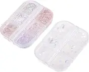 AUTSUPPL 2 Boxes Nail Sequins Decor Nail Art Fine Glitter for Nails Neon Palette Stickers Nail Polish Face Glitter Gel Polish Charms for Nails Decals Manicure Glitter Sequin Glitter Powder