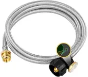 6 FT Propane Hose Adapter 1lb to 20lb,Stainless Braided Propane Tank Hose 1lb...