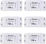 Sonoff WiFi Switch Pack of 6 Wireless Remote Control Electrical for Household Appliances Compatible with Alexa DIY Your Home via iPhone Android App