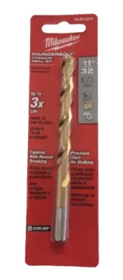 48-89-2219 11/32" X 5" Milwaukee TiN Coated Drill Bit Split Point 3 Flat Shank