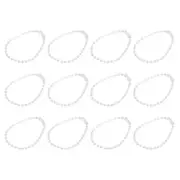4.72" Ball Bead Chains with Connectors for Key Chains DIY Crafts, 12Pcs White