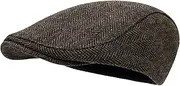[STARANCE] Men's Flat Cap Wool Tweed Driving Cap Irish Newsboy Hat