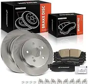 A-Premium Rear Disc Brake Rotors + Brake Pads Replacement for Toyota RAV4 2019-2021 C-HR Venza Lexus ES250 ES300H ES350, Exc. Japan Built or Japan Built, Set of 4