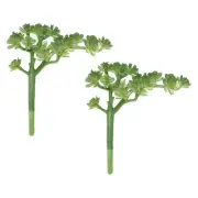 2Pcs Artificial Succulent Plants Unpotted Faux Succulents Plants Light Green